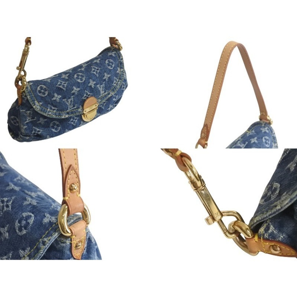 LOUIS VUITTON Pleaty handbag Monogram denim leather blue - Picture 4 of 8